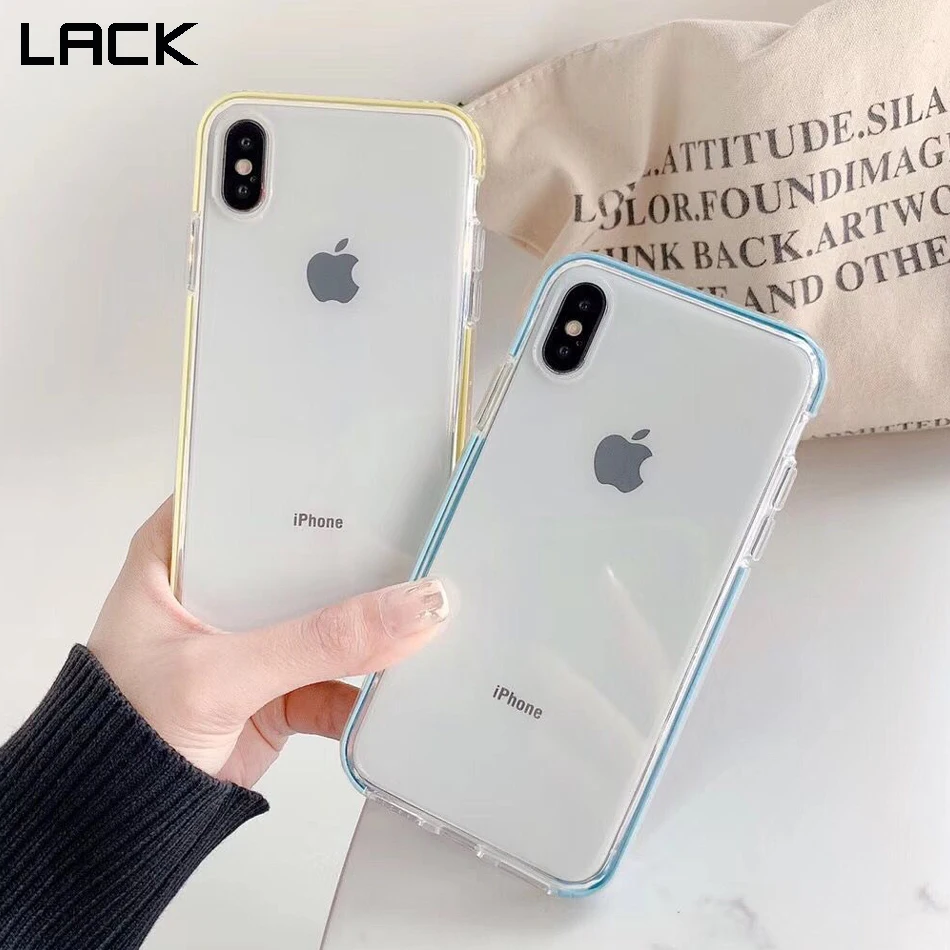 Прозрачный противоударный чехол для телефона LACK мягкий прозрачный карамельного