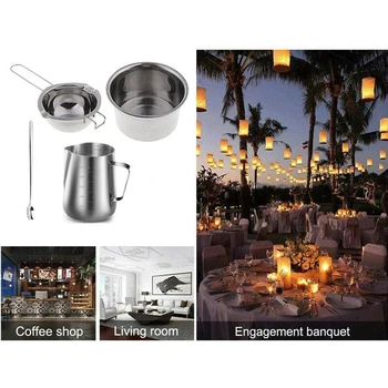 

Candle Making Kit Stainless Steel Melted Wax Cup With Large Double Boiler Pouring Pot Scale Stir Spoon DIY Craft Candles Making