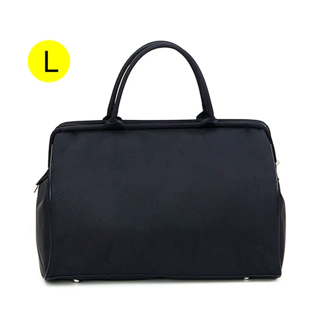 Women Overnight Weekend Fitness Bag Ladies Stripe Yaga Big Travel Bag Light Men Foldable Outdoor Bags Korean 2021 XA37WB Solid black L