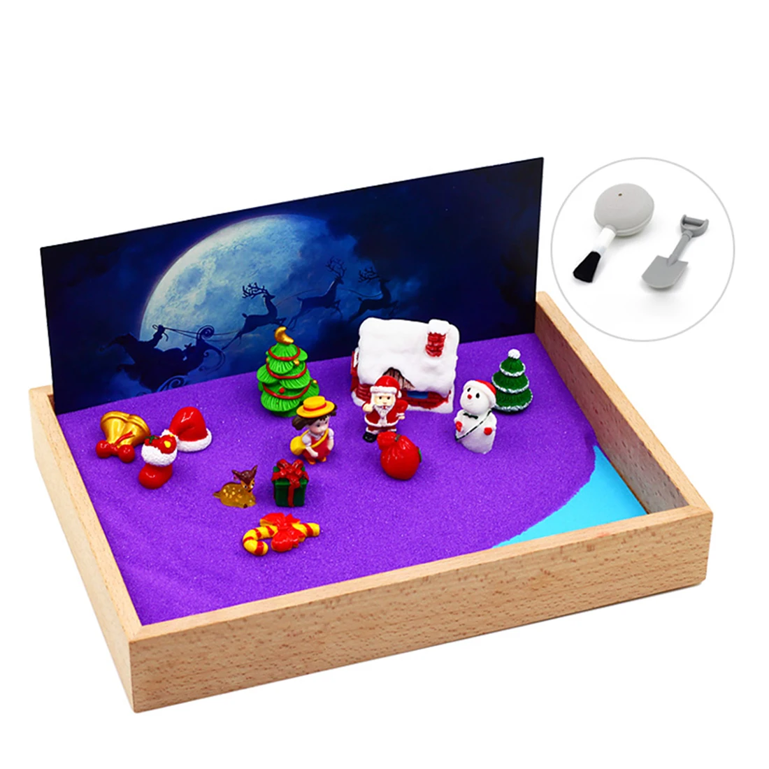 

Mini Christmas Tree Old Man Theme Sandbox Sand Table Micro Landscape Desktop Ornaments Decompression Toy