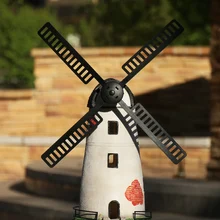 Садовый декор дворовая ветряная мельница Маяк садовый парк наружная Ландшафтная Скульптура с солнечной мощностью Светодиодная лампа скульптура