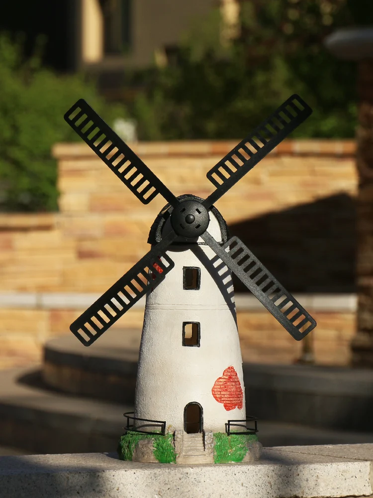 

Garden Decor Courtyard Windmill Lighthouse Garden Park Outdoor Landscape Sculpture With Solar Power Led Lamp Sculpture