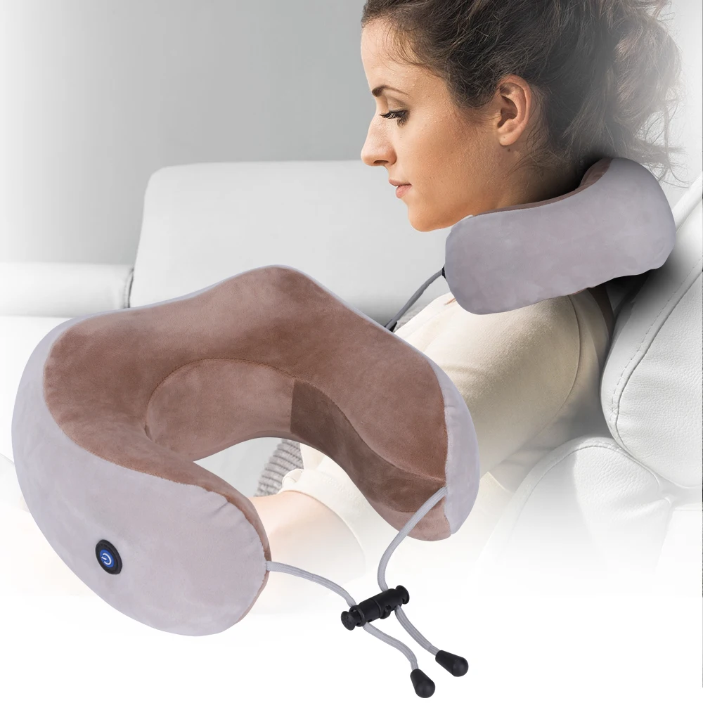 U-образная подушка для массажа шеи, многофункциональная электрическая портативная дорожная Массажная подушка для плеч и шейного позвонка