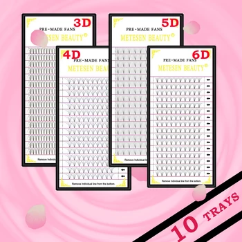 

METESEN BEAUTY 10trays Lashes Premade Volume Fans 3d/4d/5d/6d Lash Russian Volume Eyelash Extensions Pre made Lash Extensions