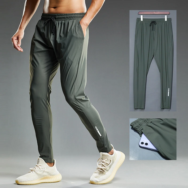 Summer Thin Men's Jogging Sweatpants Elastic Shrink Leg Casual Outdoor Training Fitness Sport Pants Running Trousers