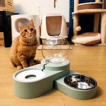 

1.8L Bubble Automatic Pet Water Drinking Double Dog Bowls Pets Feeding Container Dogs Feeder Water Dispenser Dogs Cats Supplies