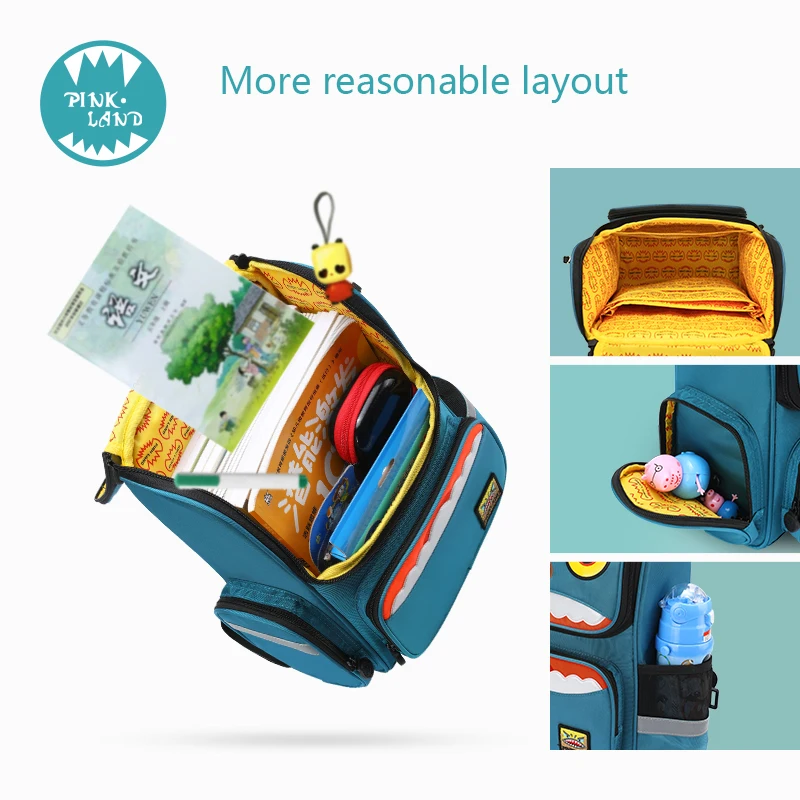 Kdis school bag boy student 1- 3- 4- 6th grade girl 6-12 years old cartoon backpack Protect the spine schoolbag