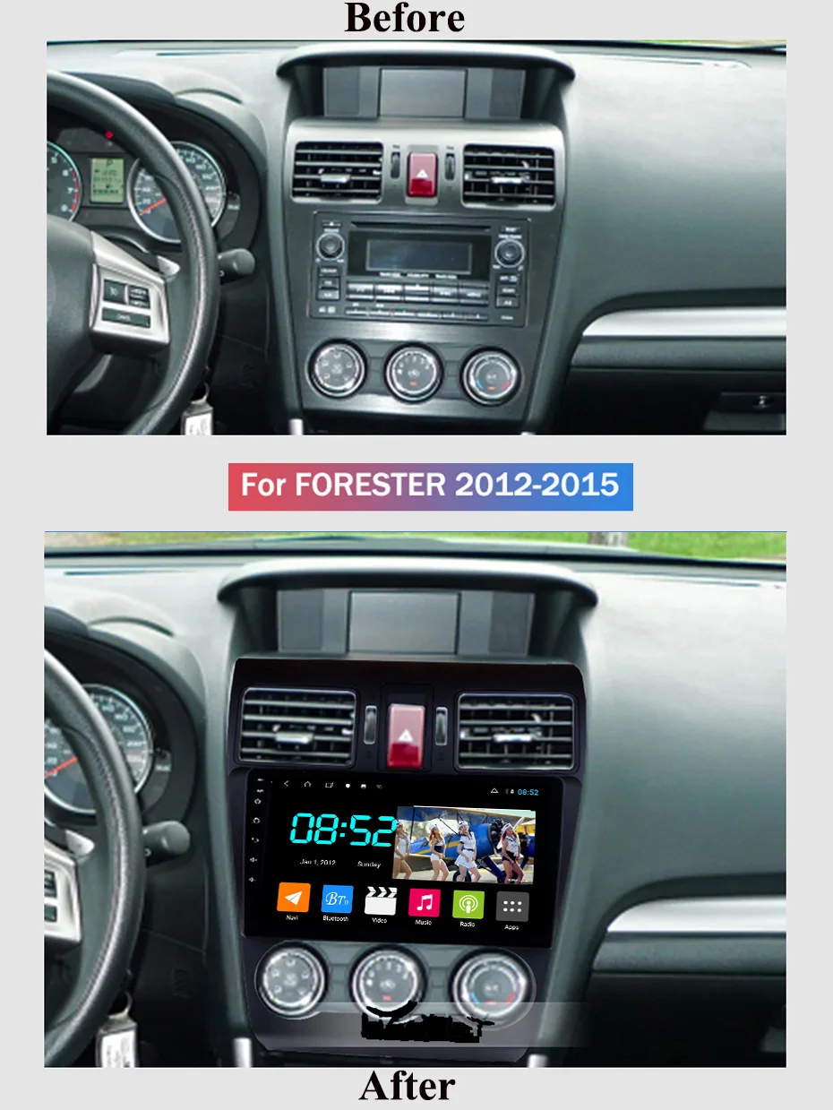 Sale Android 8.1 CAR DVD 1din multimedia Navi system for Subaru Forester 2012-2015 car gps navigation stereo head unit BT SWC WIFI 1
