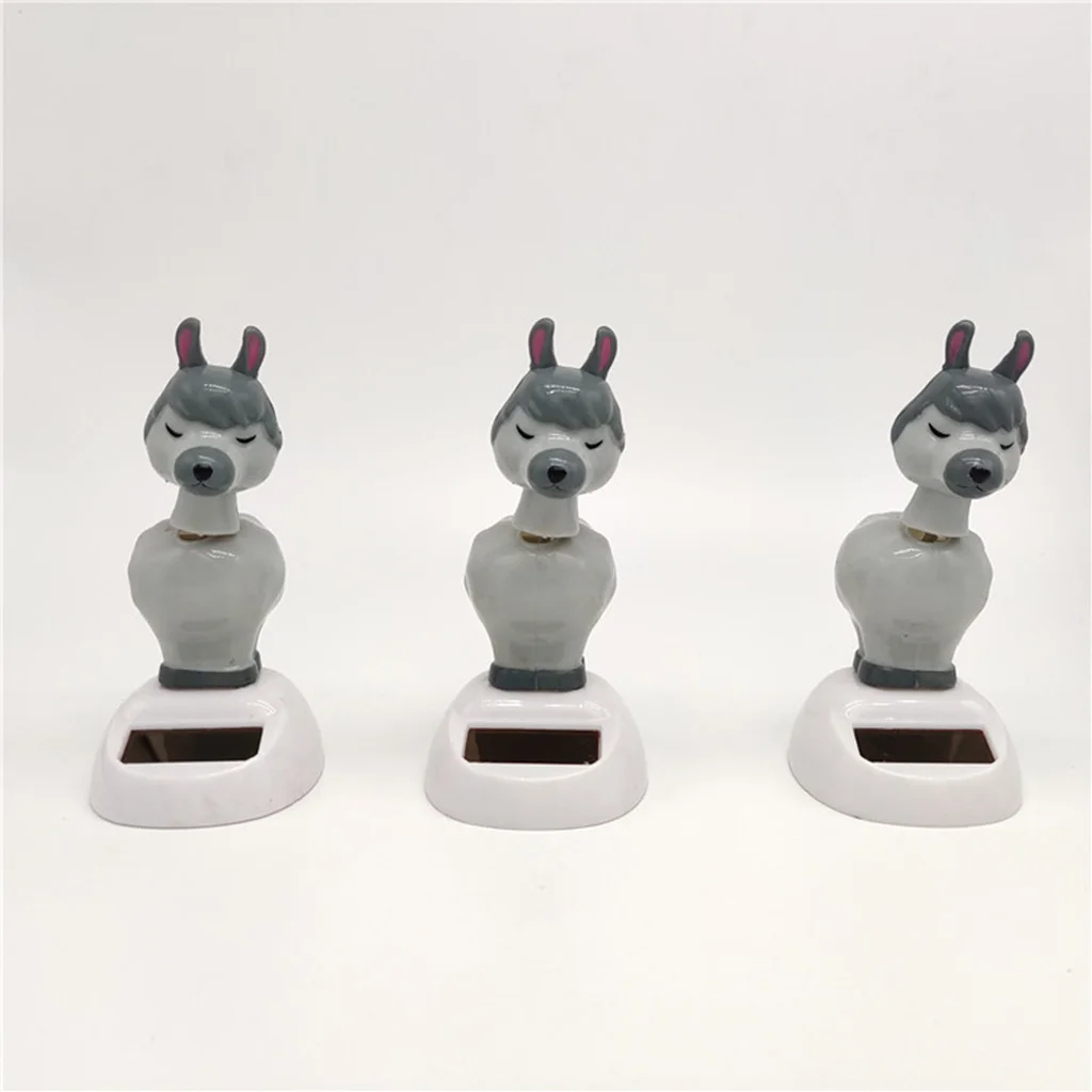 Novel Solar Powered Alpaca Model Dancing Swing Figure Doll Bobbleheads Toy Collectibles Desktop Decor