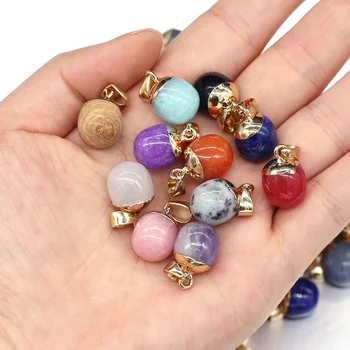 

Trendy Natural Stone Crystal Pendants Bean Shape Agates Quartz Pendant For Jewelry Making DIY Charm Earrings Necklace 3Pcs