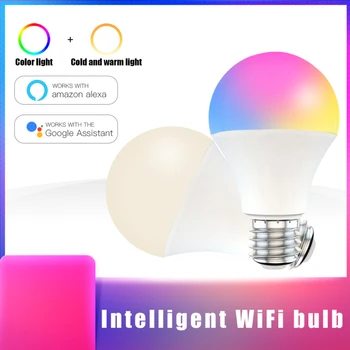 

15W WiFi Smart Light Bulb E27 B22 Dimmable RGB+CCT 85-260V Smart Light Bulb Voice Control Work With Alexa Google Home Smart Home