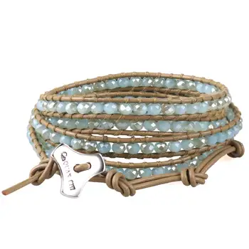 

C.QUAN CHI 2020 New Charm Bracelets Bohemian style Natural Stone Mixed Beads 5 Wrap Bracelet Accessories Gift