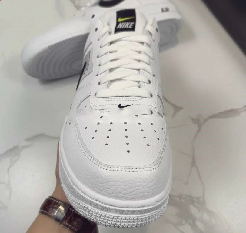 Air Force 1 One Low 07 Lv8 Utility черно-белая женская и мужская Обувь Af1 кроссовки