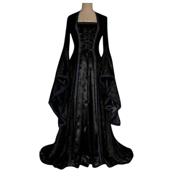 

Gothic Medieval Dress Cosplay Carnival Halloween Costume for Retro Women Vestidos Court Long Robe Noble Princess Party Dress
