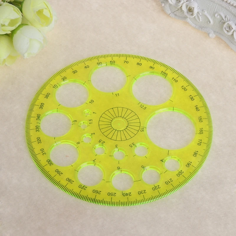 

360 Degree Protractor All Round Ruler Template Circle School Drafting Supplies 53CC