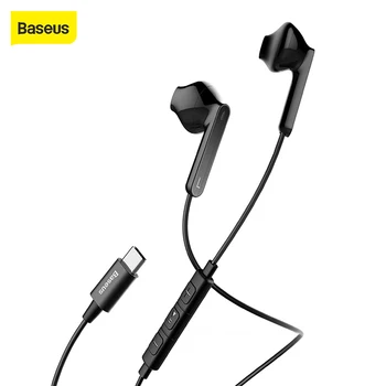 

Baseus Type-C Earphone Wired Control Earbuds Digital in-ear Sport stereo earphone With Mic Earbuds Type-c jack mobile phone C16