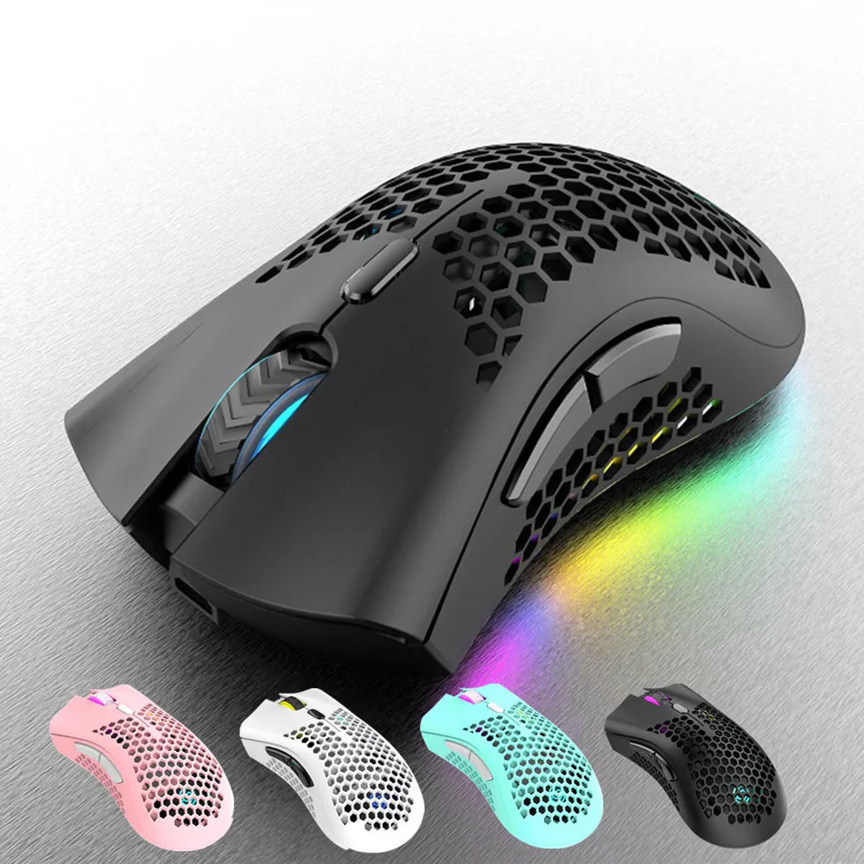 BM600 2.4GHz Wirelees Gaming Mouse 1600DPI Adjustable Honeycomb Gamer Mice 7 Buttons RGB Backlight Computer | Компьютеры и офис