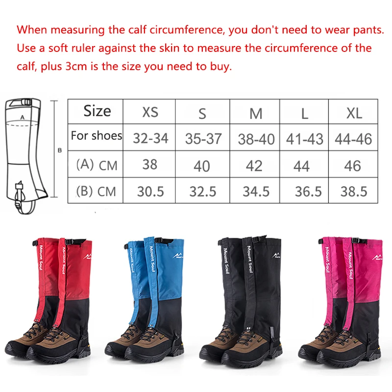 Hiking Legging Gaiters Waterproof Boot Shoe Leg Covers Hunting Climbing Camping Ski Travel Leg Warmers Foot Covers Snow Gaiters