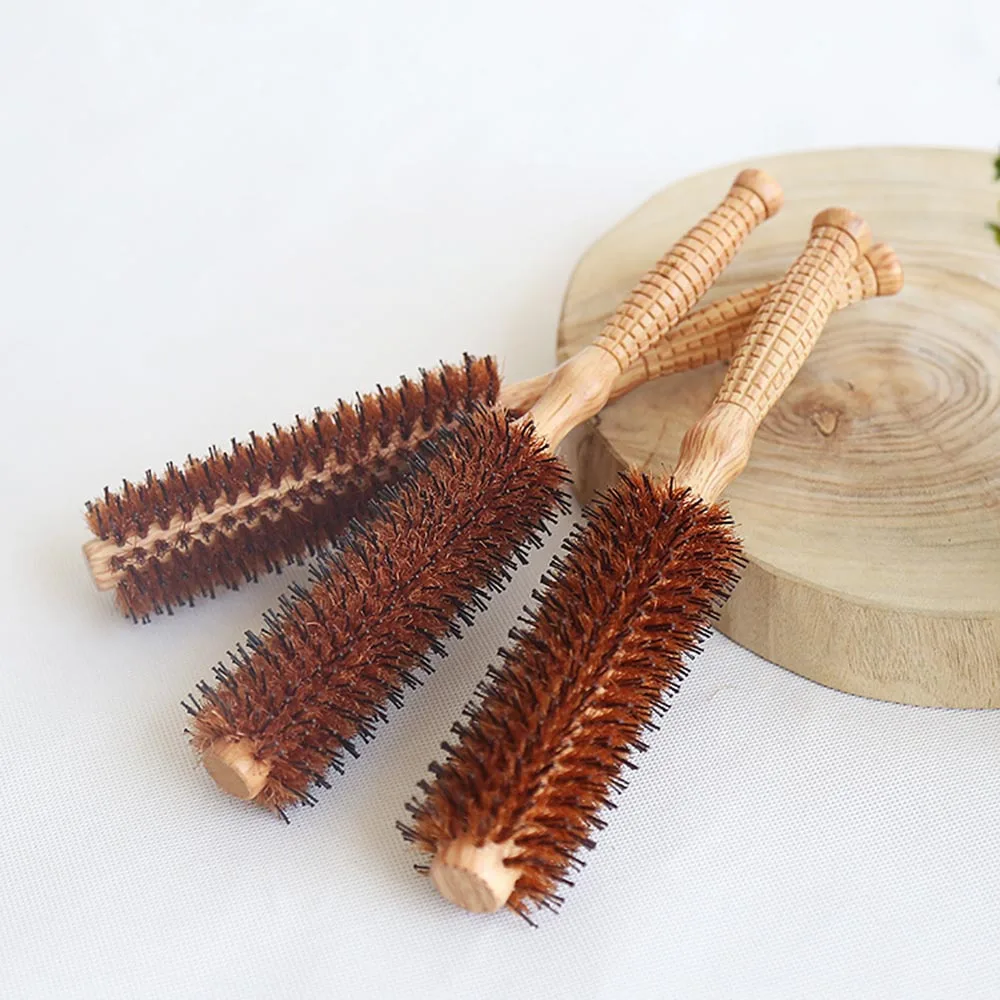

Roll Round Comb DIY Curly Hair Brushes Antistatic Wood Handle Round Brushes Hair Comb Curling Hairdressing Style Comb Hairbrush