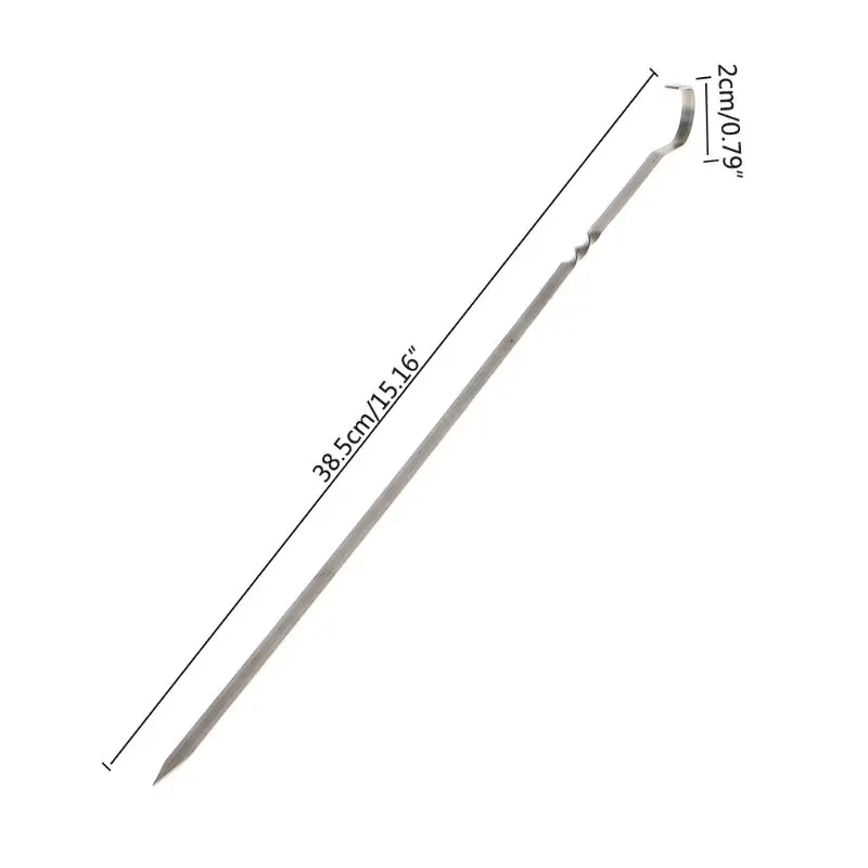 Stainless Steel Flat Meat Skewers 10 Pcs barbecue skewers bbq grilling accessories for Outdoor BBQ Barbecue K1MF