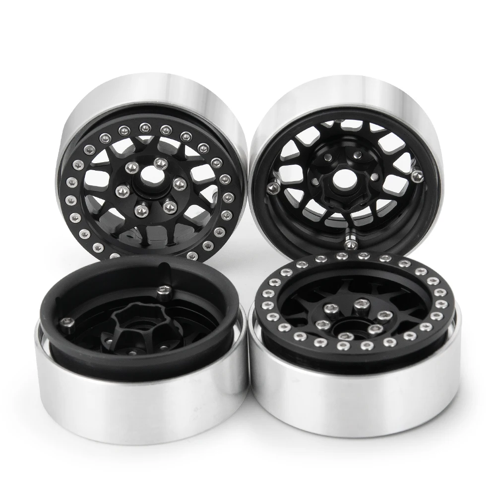 

AXSPEED 4pcs Metal Beadlock Wheels Rims 1.9inch for 1/10 SCX10 Part of RC Car Accessories