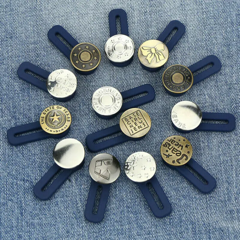 

Adjustable Disassembly Retractable Jeans Waist Extension Button Metal Letter Buttons Free Sewing Buttons Jokers Increase Waist