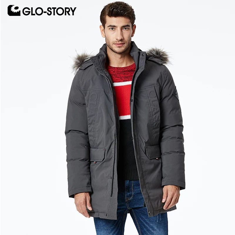 GLO-STORY Men's Winter Thick Parka Coats Male 2019 Classic Casual Street wear Windbreaker Middle Long Jackets MMA-9250 | Мужская