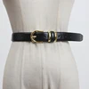 [EAM]  Pu Leather Black Buckle Split Long Wide Belt Personality Women New Fashion Tide All-match Spring Autumn 2022 1DC744 ► Photo 3/6