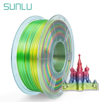 

SUNLU Silk Rainbow Filament 1.75mm 1kg For 3D Printer Shiny Color PLA Filament Silk Texture Printing Materials
