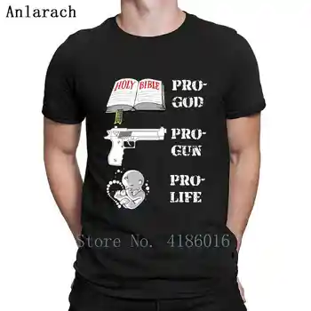 

Pro God Pro Gun Pro Life Shirt For Conservatives T Shirt Fitness Casual Cotton Summer Unique Vintage Customize O-Neck Shirt