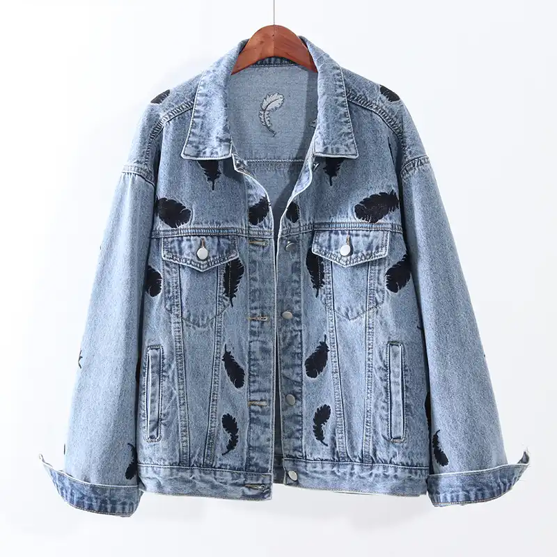 Feather Denim Jacket Deals, 53% OFF 