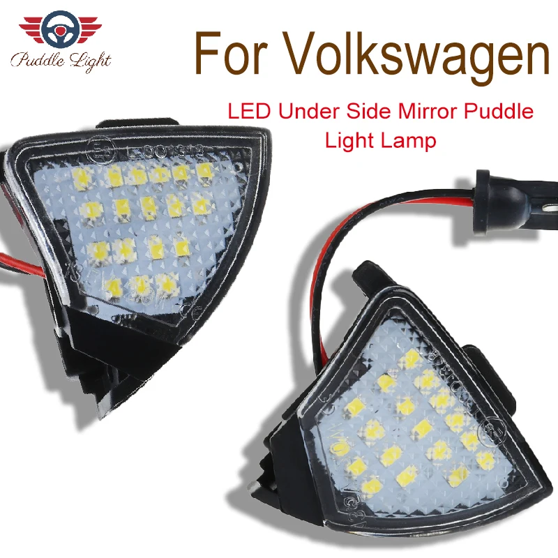 Светодиодный светильник для автомобиля под боковым зеркалом, лужа для VW Golf 5 Passat B6 3C B5 CC Plus Eos Jetta Sharan Tourn Rabbit Skoda Superb