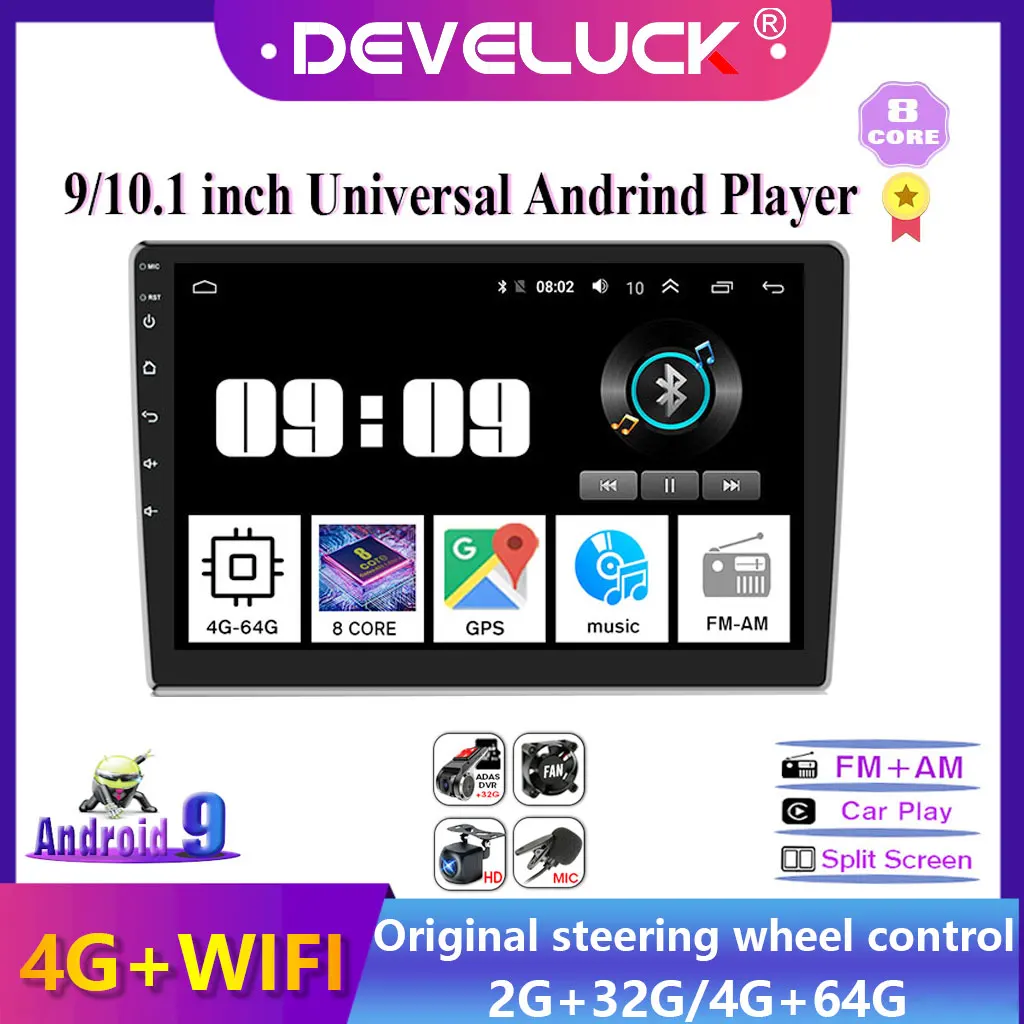 

9/10 Inch 2 Din Android Car Radio Multimedia Video Player 4G+64G 2din stereo GPS Navigation For Nissan Hyundai Kia Toyota Honda