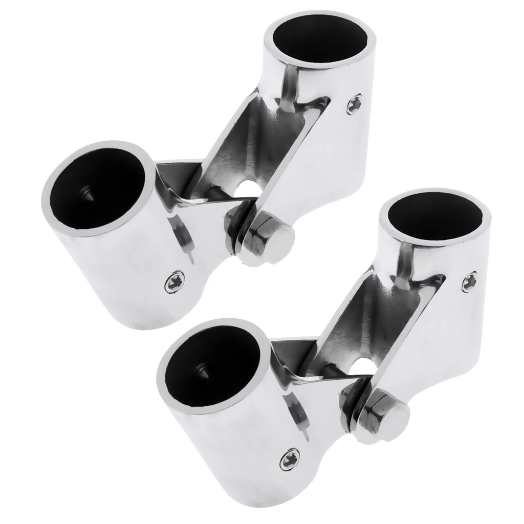 2xStainless Steel Boat Rail Fittings Folding Swivel Tube Pipe Connector 26mm