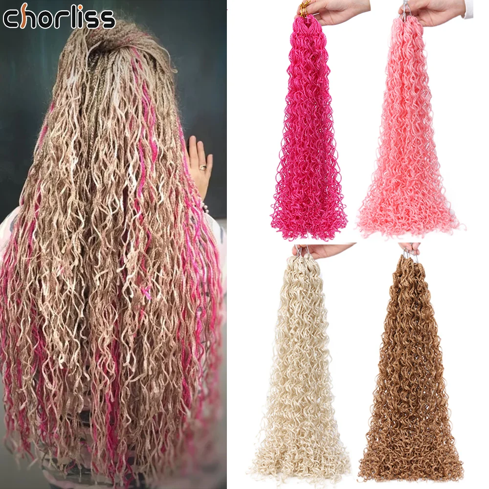 Trecce Sintetiche Monocolore Da 20 Pollici Trecce Zizi Capelli All'Uncinetto Moda Capelli Ondulati Zizi Per Donna Resistente Al Calore Rosa Grigio
