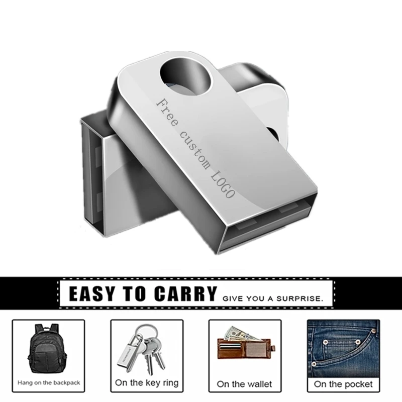 Waterproof flash disk USB memory stick 64gb Metal USB Flash Drive 32gb 128gb Pendrive 16gb pen drive 8gb u disk Free custom LOGO (2)