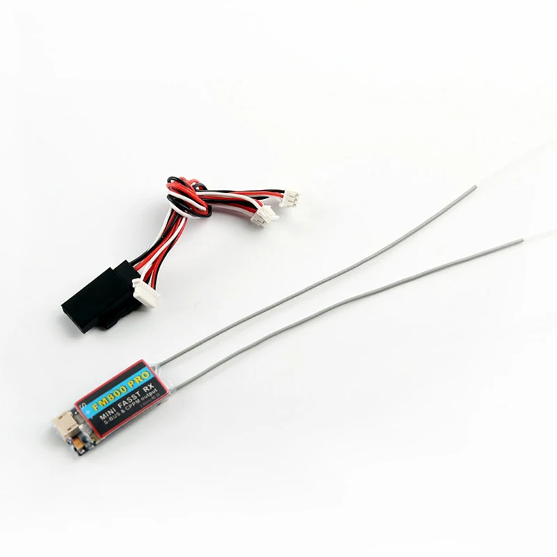 

Hot FM800 PRO FUTABA FASST 2.4G 3.6-8.4V -90dBm Receiver 8CH Mini SBUS CPPM Output 400m For FPV CC3D NAZE32 F3
