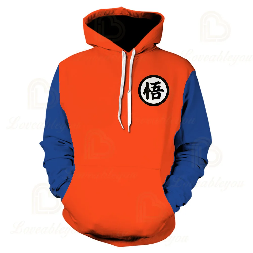 

Newest Anime Dragon Ball Hoodie Cosplay 3d Super Saiyan Dragonball Z Dbz Son Goku Pocket Hooded Sweatshirts Hoodies Men/Women