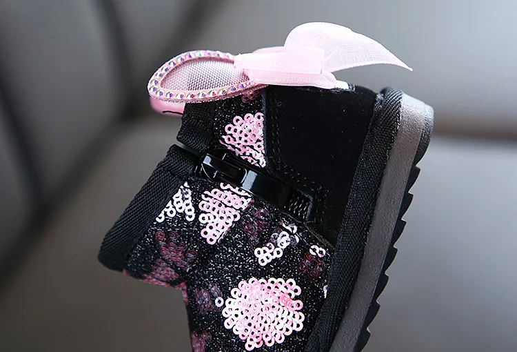 Новая зимняя детская обувь для малышей, теплые Нескользящие зимние сапоги с блестками для маленьких девочек 0-1-3 лет, супер идеальный вариант