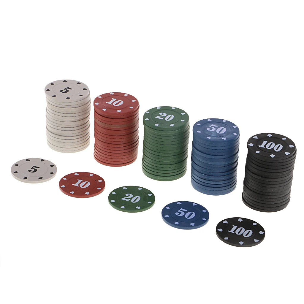 

100Pcs Poker Chips Tokens Casino for Fun Gambling Board Games Toys Xmas Gift