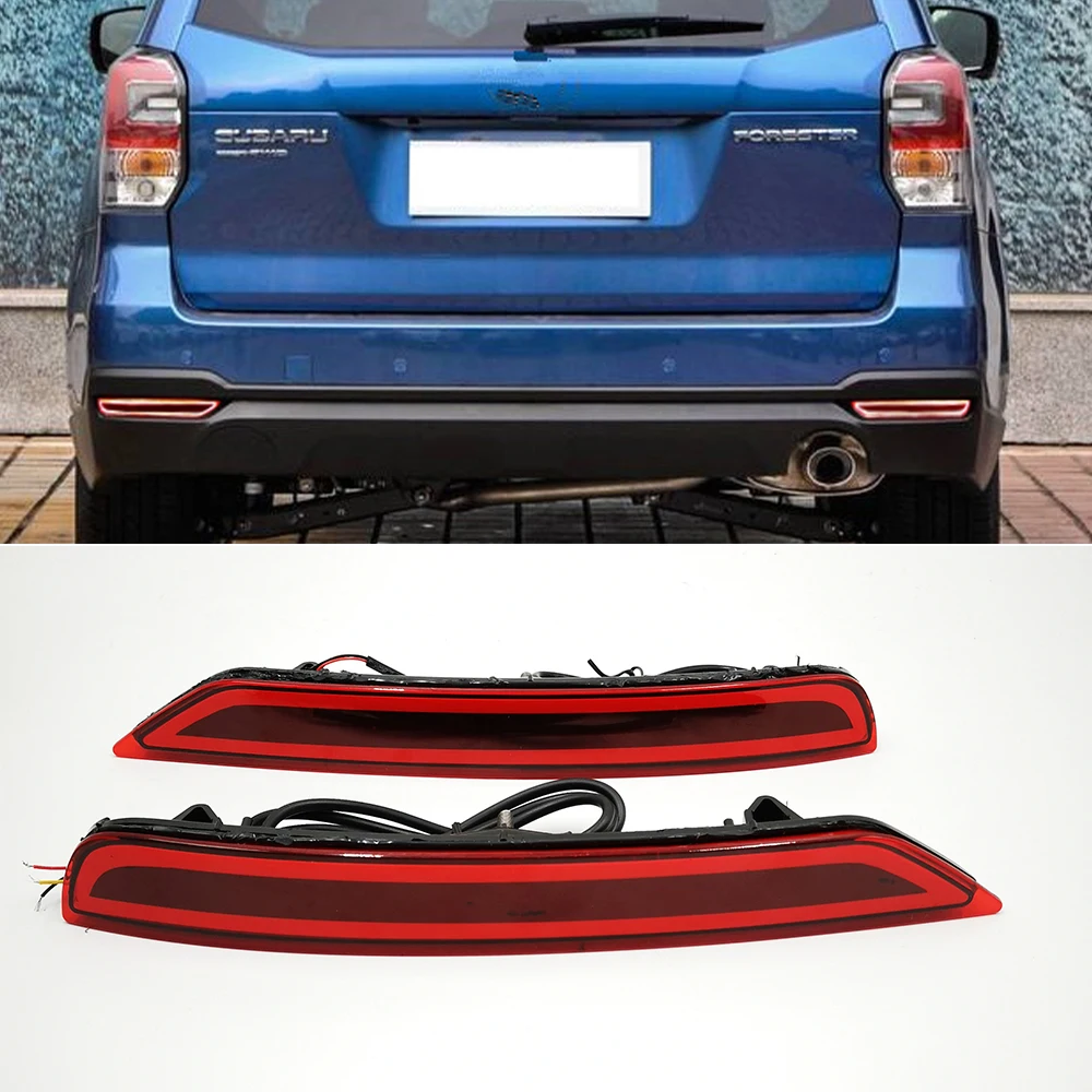 Car Flashing 2PcsFor Subaru Forester 2008 2019 LED Rear Bumper