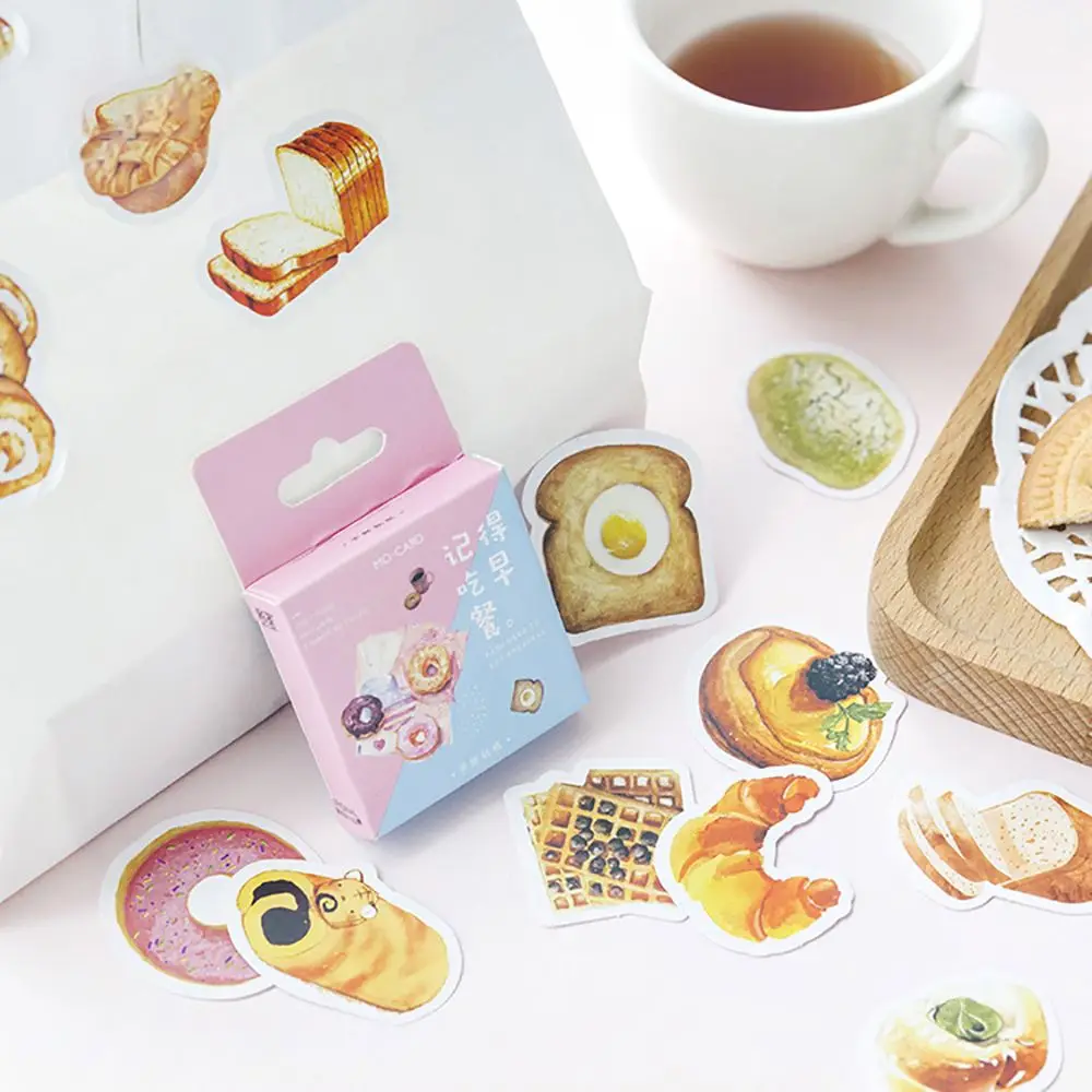 

46Pcs Breakfast Series Stickers DIY Scrapbooking Notebook Journal Diary Decorations Stickers School Office Stationery Supplies