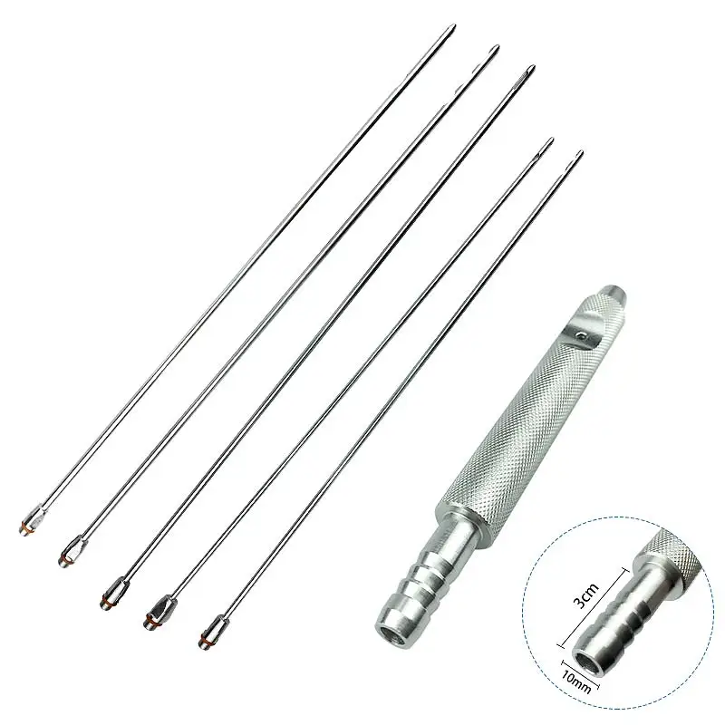 

3 Holes Liposuction Cannulas Aspiration Handpiece Liposuction Handle Autoclavable Fat Remove Needles