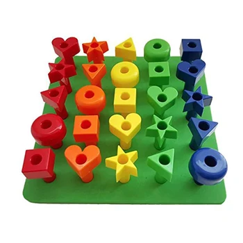 

Puzzle Small Nail Board Toy Building Plastic Baby Spell Inserted Color Chess Toy - Picture Color