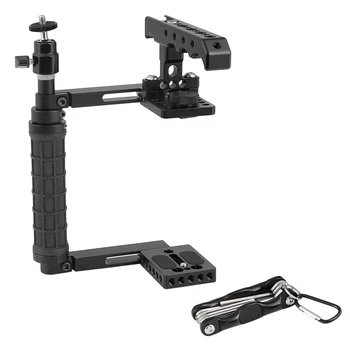 

Kayulin Camera Cage Kit With Top Cheese Handle Shoe Mount Adjustable side handle For Canon Nikon Cameras