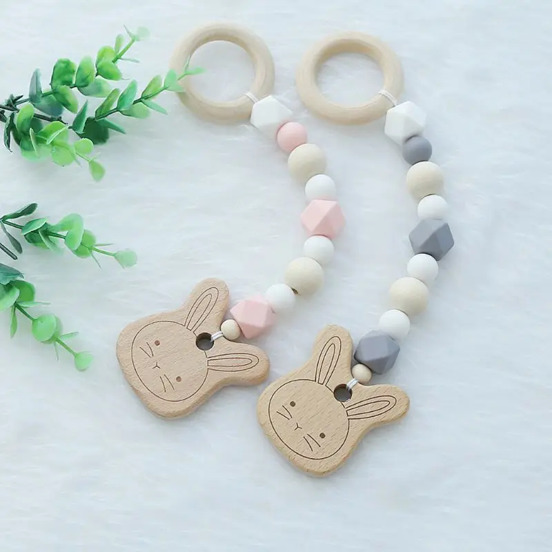 Детские DIY мультфильм соска клип цепи деревянный Прорезыватель дети младенцы Подвеска по тематике «тренажерный зал»