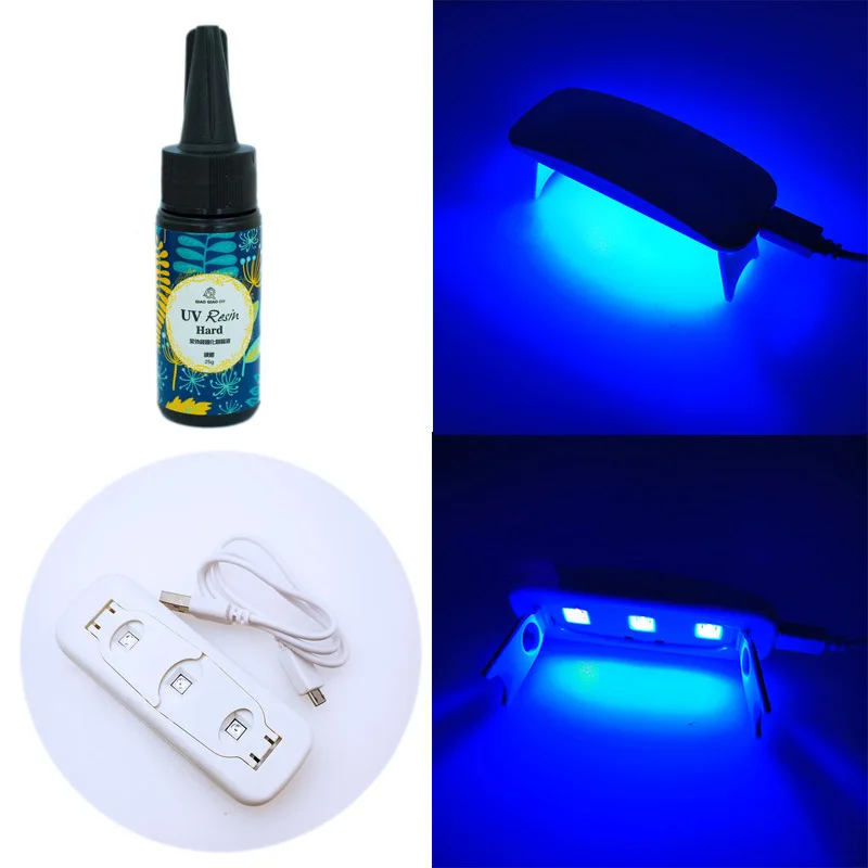 25g UV Epoxy Resin With 3W LED Lamp Dryer Kit Transparency Curing Mold Hard For Handmade DIY Jewelry Making Tools | Украшения и