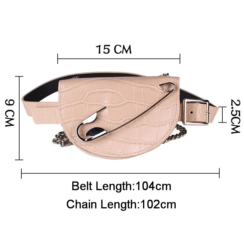 DAEYOTEN New Semi-circular Waist Bag Small Pin Saddle Bag Belt Alligator Female Fanny Packs Designer Purse Phone Pouch ZM0386