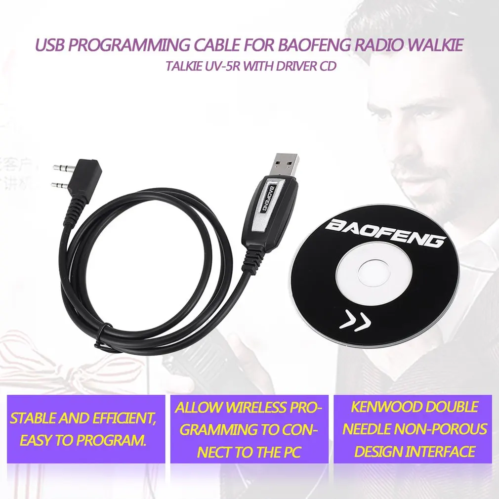 USB Кабель для программирования Baofeng шнур два пути радио рация UV 5R программное