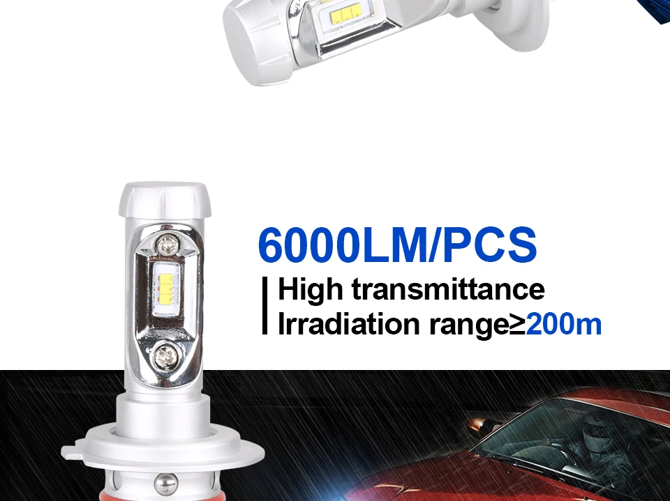 12V Led H4 Car Headlight Bulb H4 Led H7 H11 H1 9005 9006 9012 H3 6500K Auto Head Lamp Fog Lights For Nissan QashqaiAltimaVersa-5
